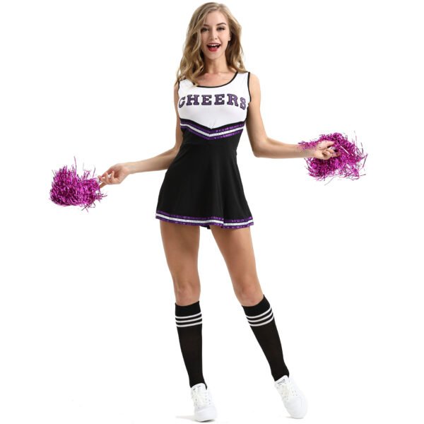 Large size  female black cheerleading costume cheerleading uniform stage performance clothing