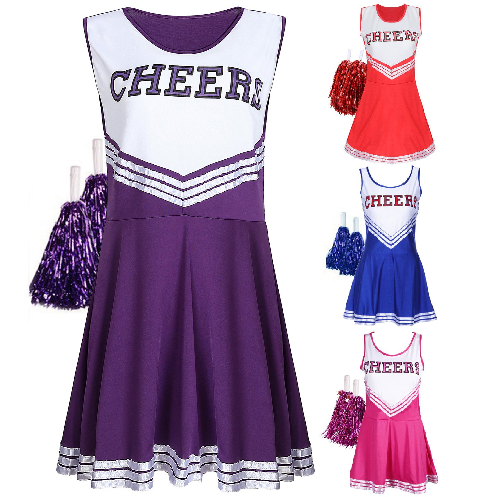 Large size female blue cheerleading costume cheerleading uniform stage performance clothing - Image 2