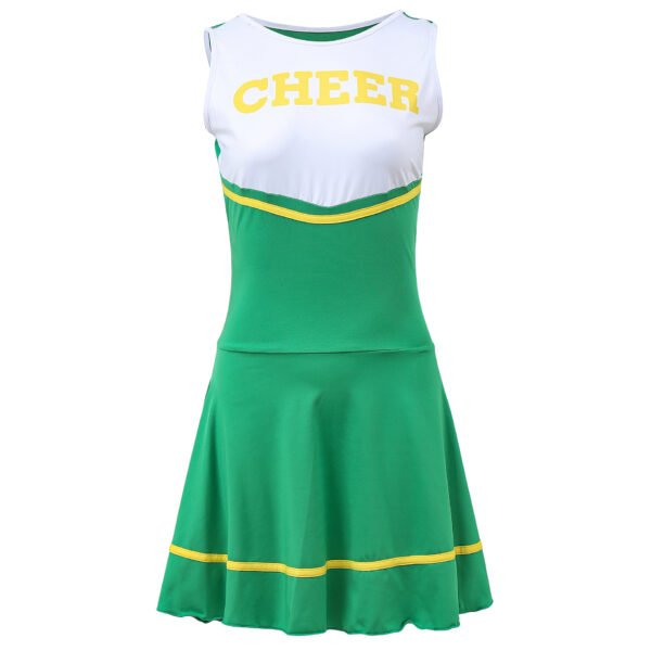 Women's Green Cheerleading Uniform Game Role Play Cheerleading Costume